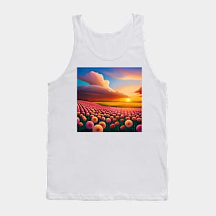 Sunset flower field Tank Top